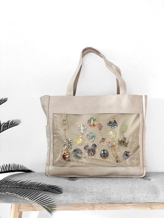 Enamel Pin Bag ITA Canvas Tote With Window & Pin Pad Included 
