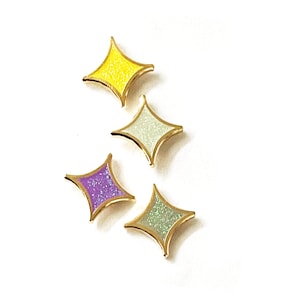 Non Binary Stars Hard Enamel Pins | Purple Yellow White Grey agender bigender androgynous fluid Glitter Board Filler pride enby flag colors