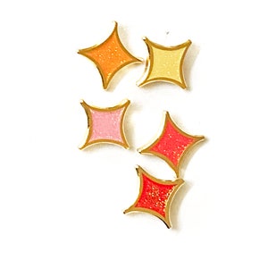 Lesbian Stars Hard Enamel Pins | Gold Plated Glitter Filler orange pink white same sex lgbtqi pride equality flag colors