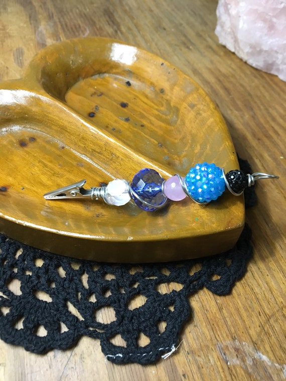 Distressed blue roach clip