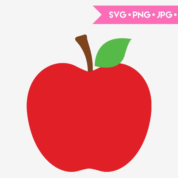 Apple SVG cut file for Cricut and Silhouette. Digital clipart, vector graphics.