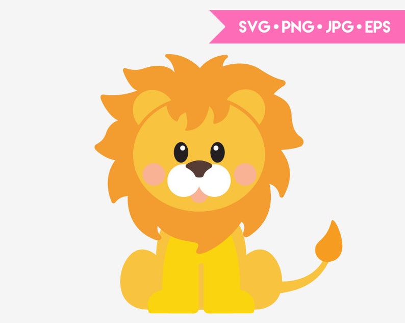 Download Cute baby lion SVG cut file for Cricut and Silhouette. Digital | Etsy