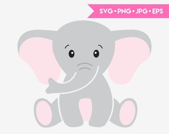 Download Cute Baby Elephant Svg Cut File For Cricut And Silhouette Etsy