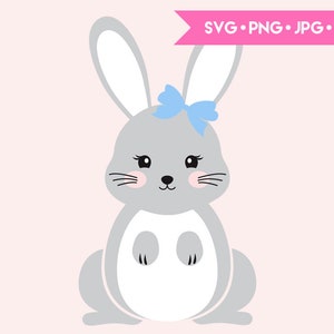 Schattig konijntje SVG gesneden bestand voor Cricut en Silhouet. Digitale clipart, vectorafbeeldingen.