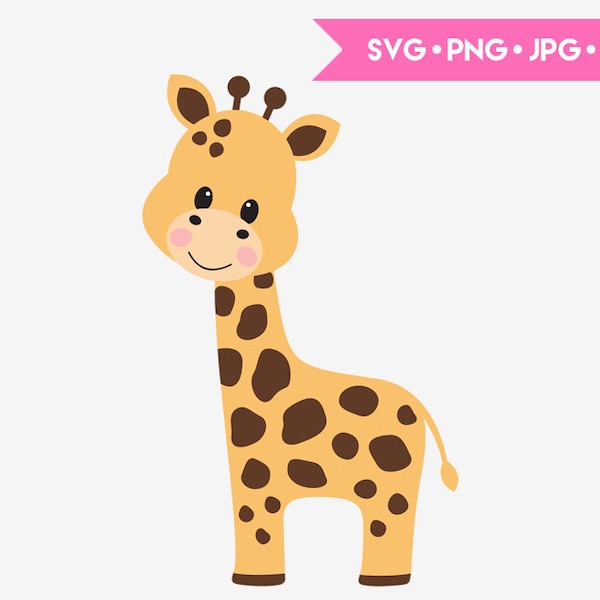 Cute baby giraffe SVG cut file for Cricut and Silhouette. Digital clipart, vector graphics.