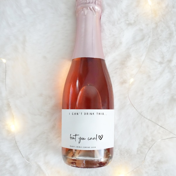 pregnancy announcement to husband, baby announcement grandparents, custom wine label, baby reveal to parents, gift idea, champagne bottle