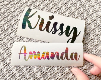 name stickers for water bottle, custom vinyl decals for laptop, small phone sticker, bridal shower favors