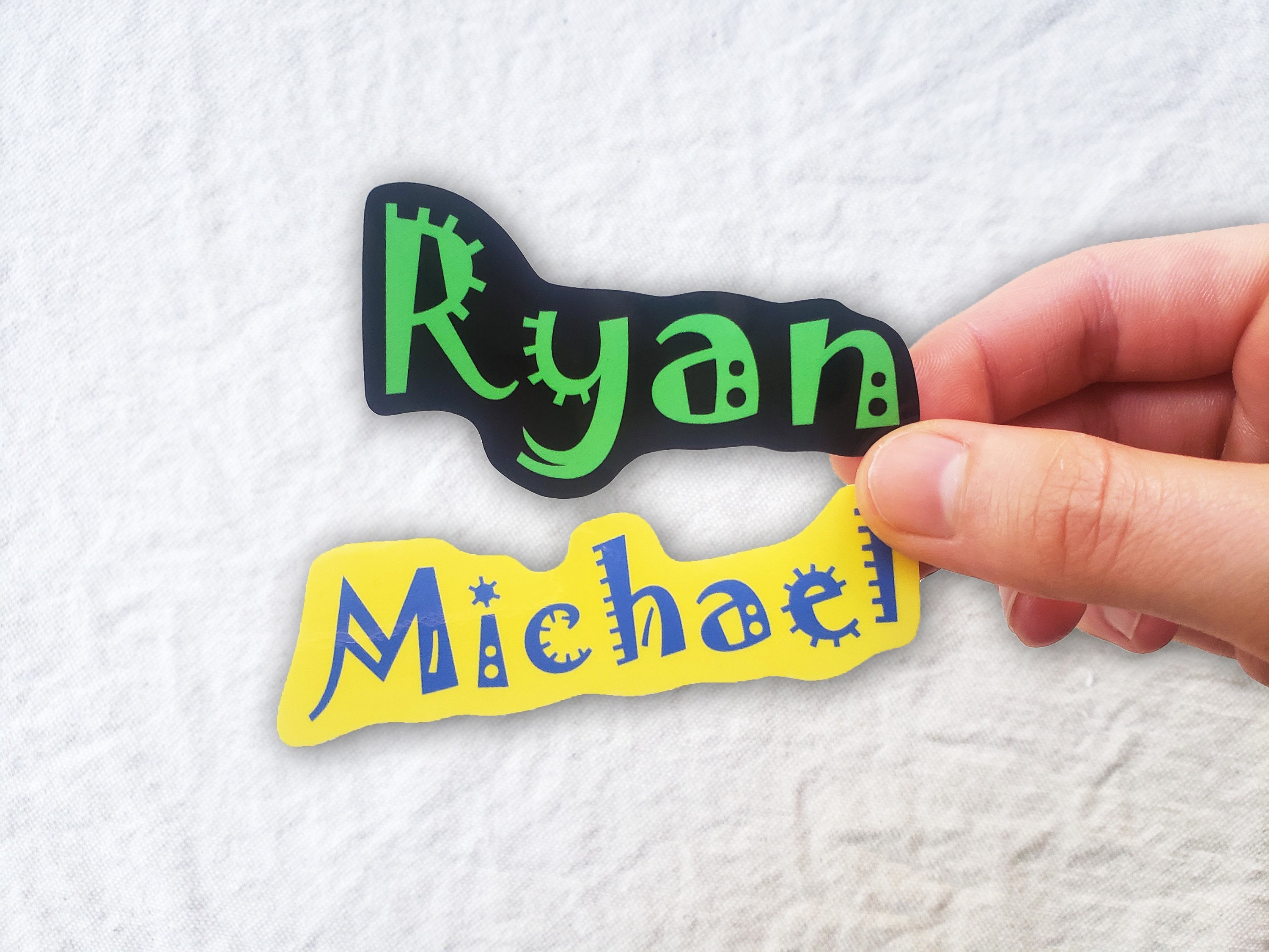 Kids name stickers, custom kid name decal, laptop stickers, water bot…
