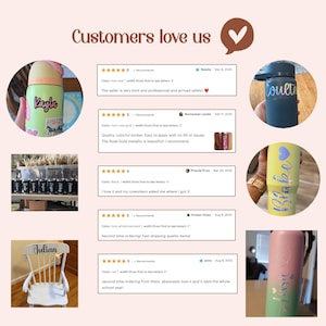 custom water bottle vinyl stickers, custom name stickers, vinyl decal, name decal, name label image 2