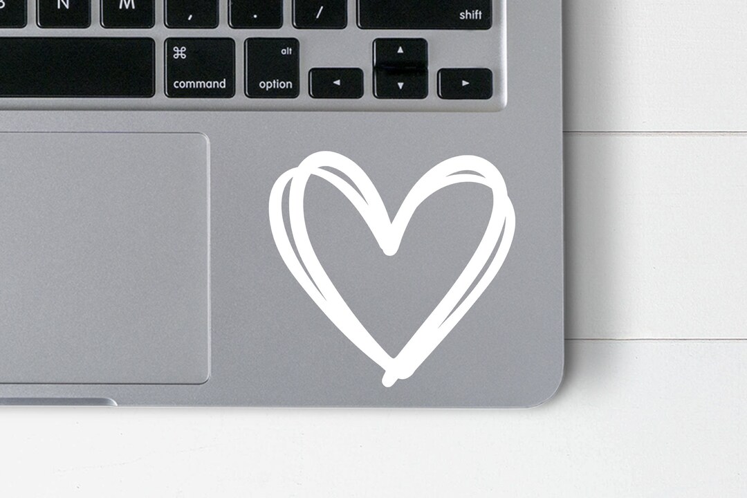 Heart Vinyl Decal, Heart Sticker, Cute Car Decal, Hand Drawn Heart ...