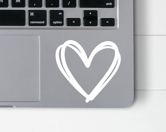 heart vinyl decal, heart sticker, car decal, hand drawn heart decal, laptop decal