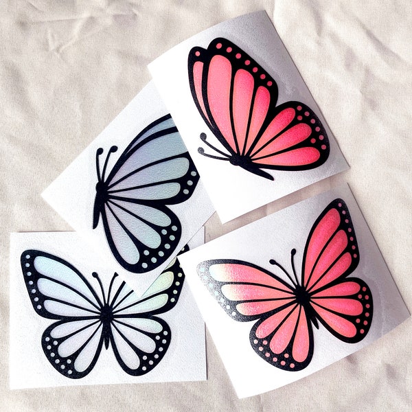 butterfly layered vinyl decal, butterfly car decal, holographic butterfly decal, tumbler decals, car decals for women