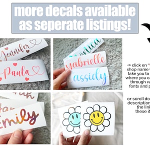 custom water bottle vinyl stickers, custom name stickers, vinyl decal, name decal, name label image 9