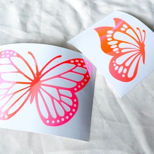 butterfly vinyl decal, butterfly car decal, holographic butterfly decal, tumbler decals, cute car decals for women,