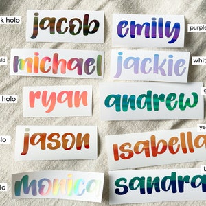 name stickers for water bottles, vinyl name sticker decal, custom decal for tumbler, laptop, personalized gift, kids labels image 7