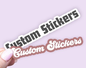 custom text vinyl stickers, personalized laptop stickers, water bottle custom stickers, laptop decals