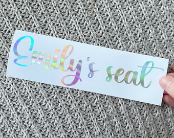 Name seat sticker for car, seat name car decal, gift for her, custom name car decal, car mirror decal, princess seat sticker