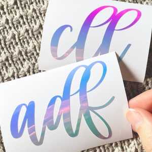 initials vinyl decal for phone, laptop monogram, 3 letters initial sticker, custom tumbler monogram decal