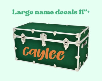 Custom large name decal, camp trunk name sticker, storage boxes decal labels, large kids name stickers, long names decals