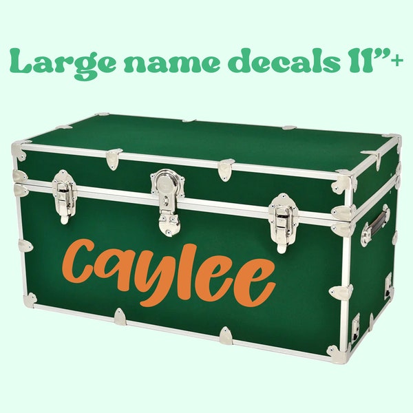Custom large name decal, camp trunk name sticker, storage boxes decal labels, large kids name stickers, long names decals
