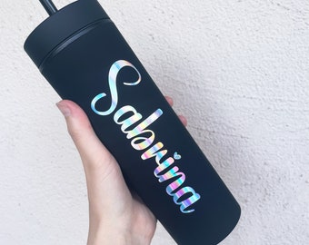 Personalized tumbler with name, bachelorette party favors, bridesmaid gift, custom text gift, tumbler with custom name