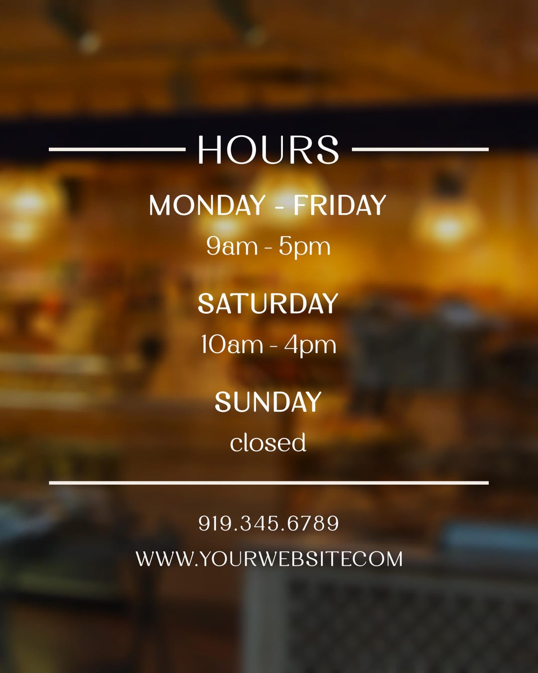 Store Hours Vinyl Decal, Hours of Operation Door Sign, Customized ...