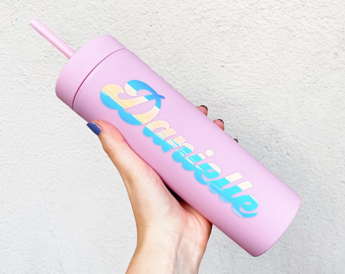 holographic vinyl name decal, custom decal sticker, vinyl sticker for laptop