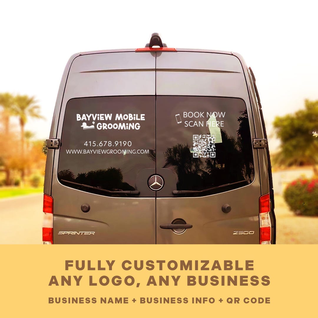 Back Window Business Decal, QR Code Sticker for a Truck, Vinyl Logo for ...