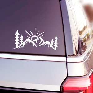 mountain decal, car decal, adventure vinyl decal, laptop decal