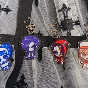 Pre-Order** Malice Mizer Gardenia Chibi Mana-sama Klaha Közi Yu~ki Visual Kei Vkei J-Rock Goth Gothic Lolita 2 Inch Glitter Epoxy Keychains