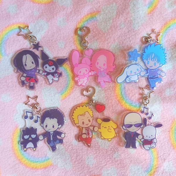 Ai Yazawa NANA Osaki Hachi Shin Nobu Yasu Sanrio Kawaii Anime Manga 3 Inch Glitter Epoxy Keychains