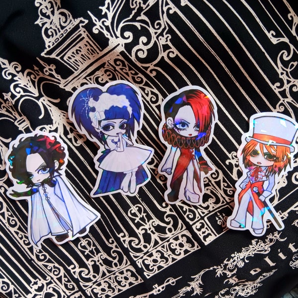 Malice Mizer Mana-Sama Klaha Közi Yu~ki Gardenia Goth Gothic Lolita Visual Kei Vkei 3.5 Inch Rainbow Holographic Vinyl Stickers