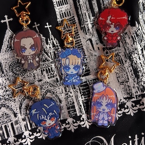 Pre-Order*** Malice Mizer Au Revoir Chibi Mana-sama Gackt Közi Yu~ki Kami Visual Kei Vkei Gothic Lolita 2 Inch Glitter Epoxy Keychains