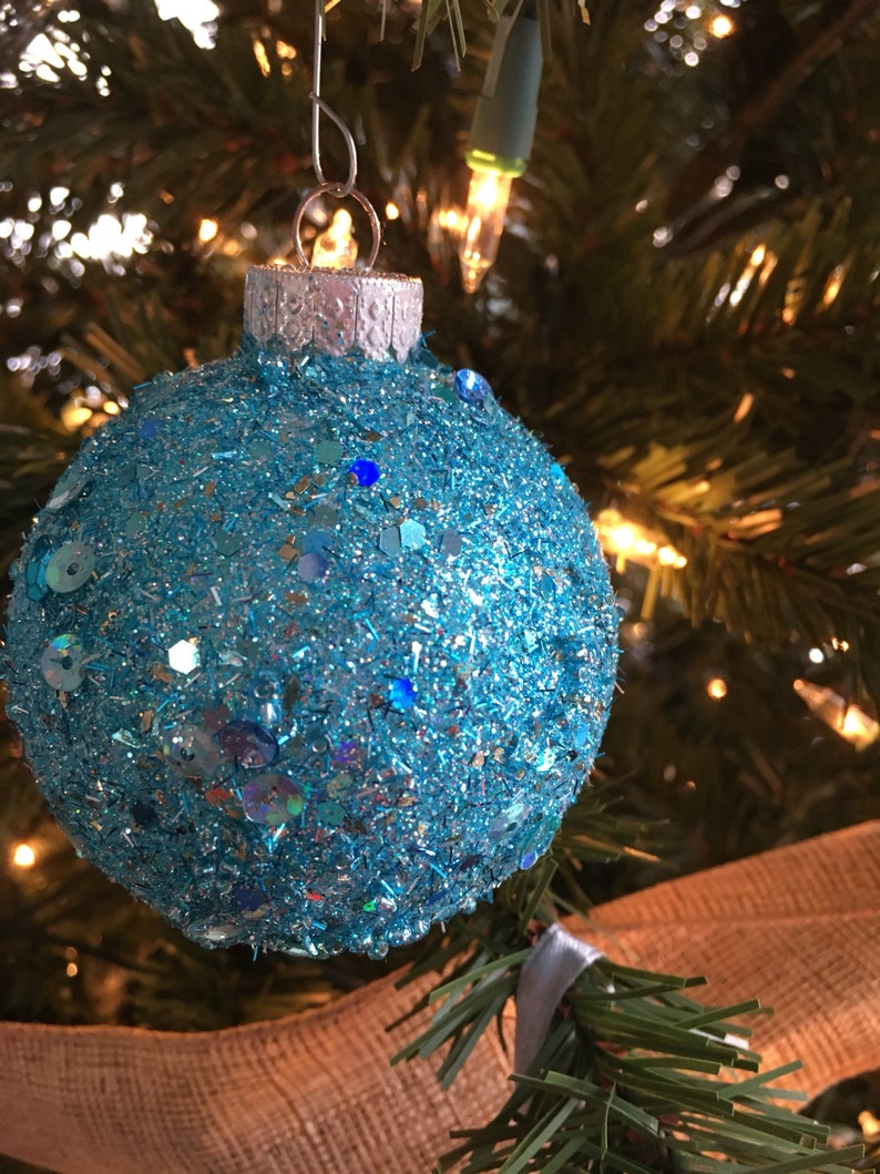 Holiday Decor Coastal Christmas Ornaments Set of 6 Tree Ornaments Glass Ornaments Beachy Glass Ornaments