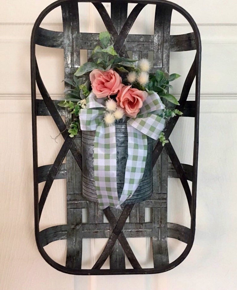Tabacco Basket Wall Decor Metal Tabacco Basket Cottage Wall Etsy