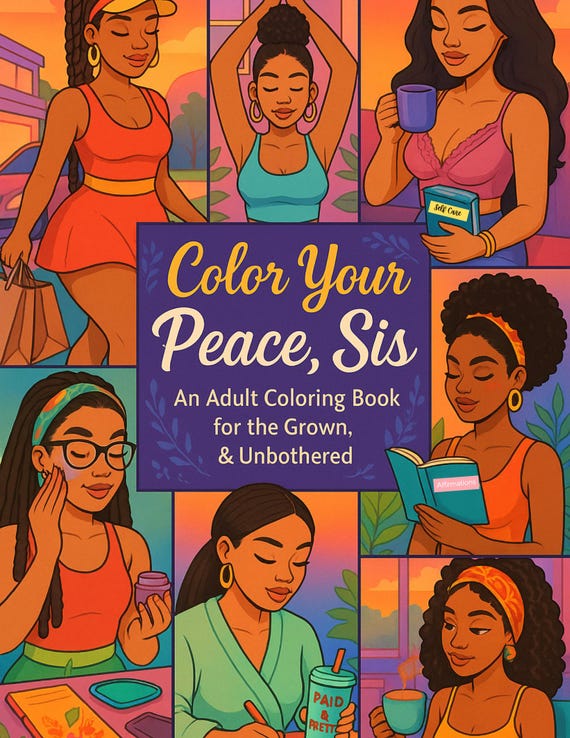 Self-Care Coloring Book for Black Women: Color Your Peace (Digital Download)