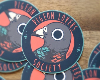 Adesivo Pigeon Lovers Society: vinile opaco impermeabile