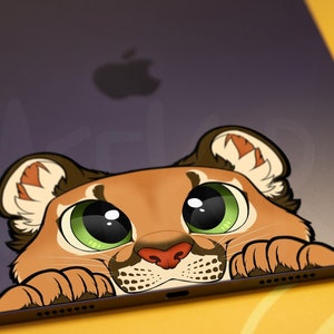 COUGAR PEEPER | Brown Cougar high quality matte waterproof vinyl sticker