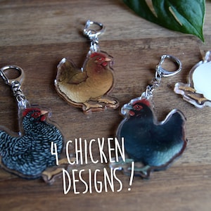 Breloque en acrylique Chicken Buddy - 4 MODÈLES