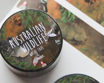 AUSTRALISCHE TIERE | Original Design Washi Tape | Masking Tape | Planer Dekoration | Umweltfreundliches Verpackungsband