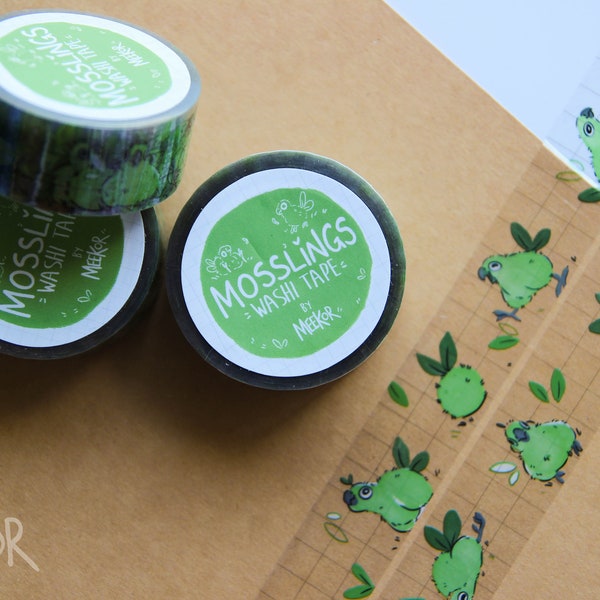 Mosslings | Original design  Washi Tape | Masking Tape | Planner decoration | Eco-Friendly Packaging Tape