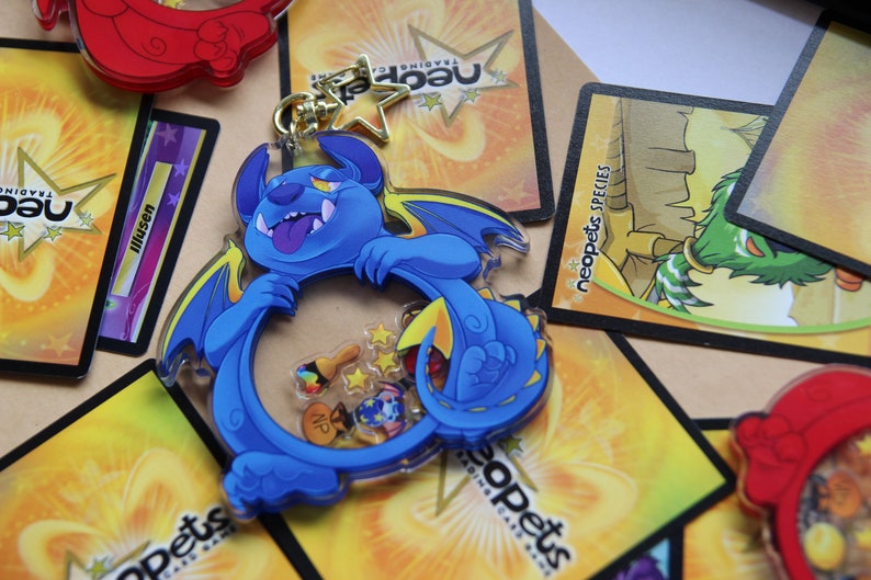 HUNGRY SKEITH Neopets inspired Acrylic Shaker Keychain image 1