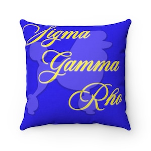Sigma Gamma Rho Inspired Throw Pillow Sisterhood Divine Nine Soror Gifts HBCU Poodles