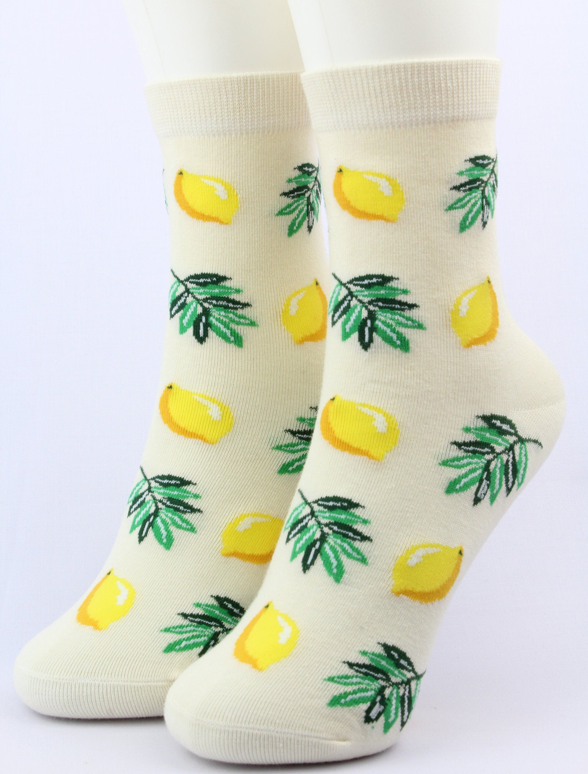 Yellow Lemon Women Socks Etsy