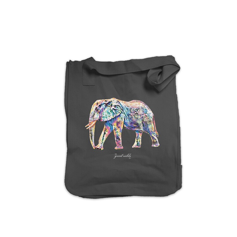 Colorful Elephant Organic Cotton Market Tote