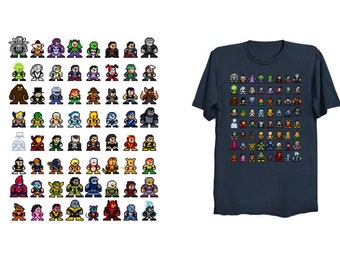 COMIC BOOK VILLAINS 8-Bit T-Shirt Retro Style Shirt