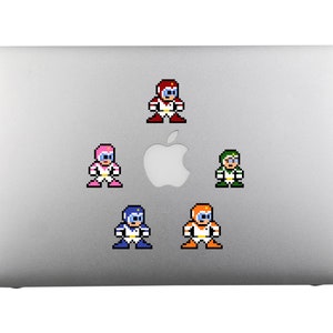 8bit Vinyl Decals, VOLTRON, Set of 5, Pixel Art, Sticker Sheets, For Laptops, For Gamers, Pixel Art Stickers, 80s Cartoons