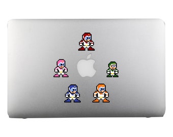 8bit Vinyl Decals, VOLTRON, Set of 5, Pixel Art, Sticker Sheets, For Laptops, For Gamers, Pixel Art Stickers, 80s Cartoons