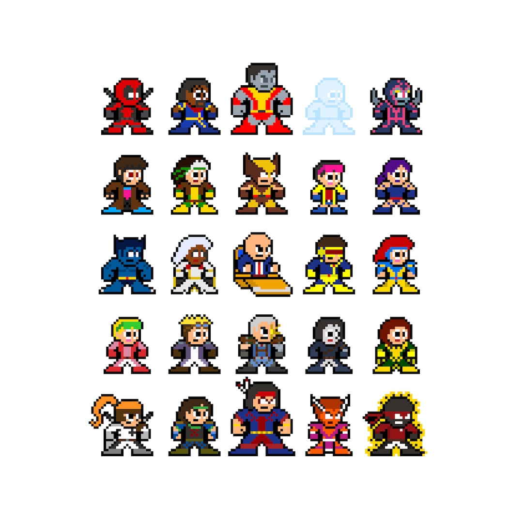 8-bit MARVELOUS MUTANTS Master Set #1 Vinyl Decal Stickers Pixel Art - Etsy