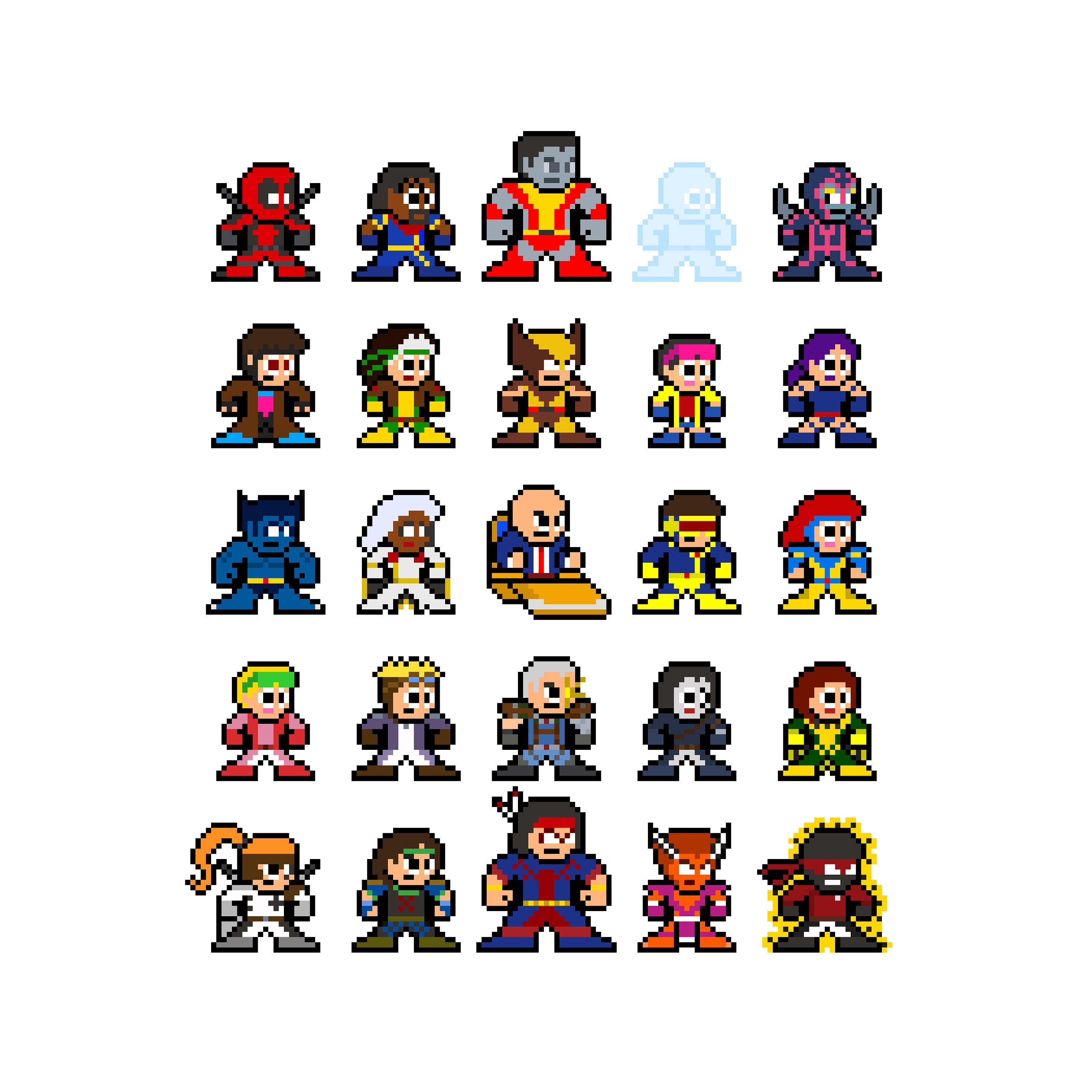 8-bit MARVELOUS MUTANTS Master Set #1 Vinyl Decal Stickers Pixel